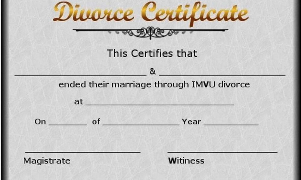 Divorce Certificate